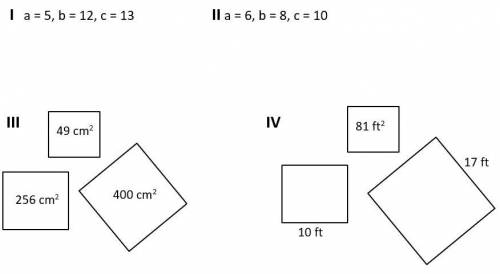 Which of the following sets satisfy the formula for the Pythagorean Theorem?