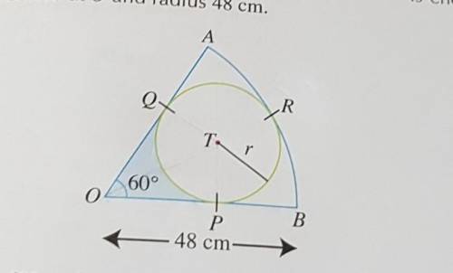 4. In the figure, the circle PORfigure the circle PQR with centre T and with radius r is enclosed ms