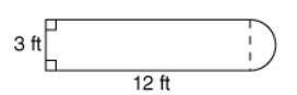 What is the circumference of the semicircle in this figure?  9.42 ft 37.68 ft 4.71 ft 18.84 ft 50 Po