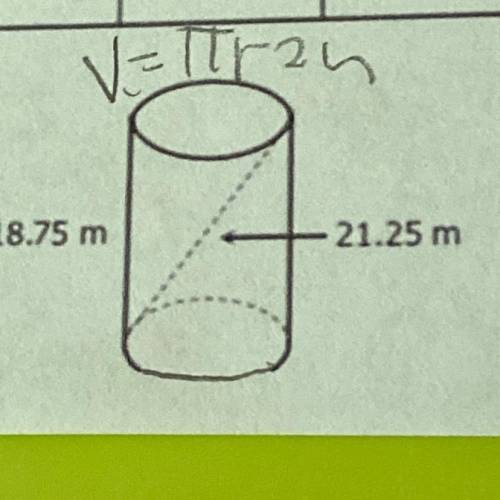 Find the volume of the cylinder