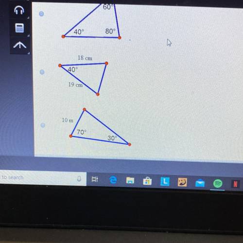 Which triangle can be solved using the law of sines?