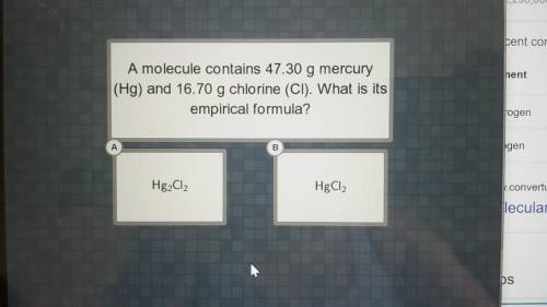 A molecule contains 47.30 g mercury (Hg) and 16.70 g chlorine (Cl). What is its empirical formula?
