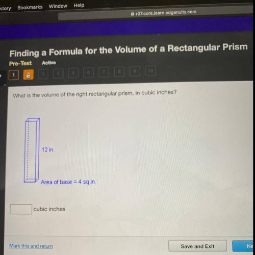 HELP ME ASAP! What is the volume of the right rectangular prism, in cubic inches? Area of base = 4 s