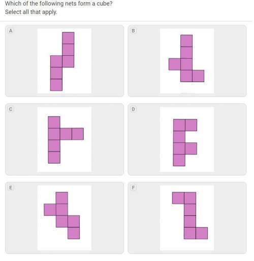 Which of the following nets form a cube?