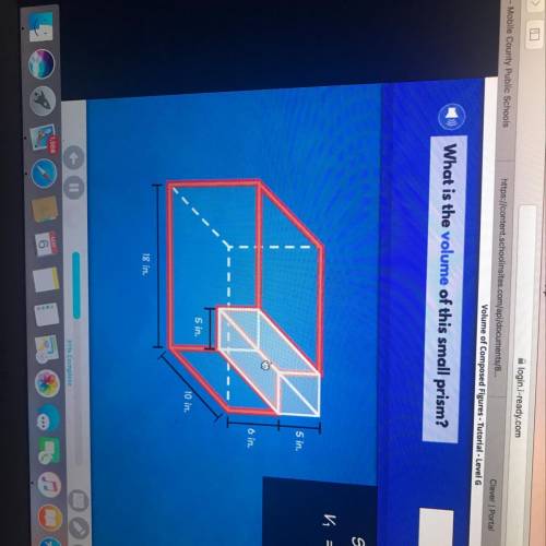 What is the volume of the small prism