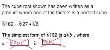 The cube root shown has been written as a product where one of the factors is a perfect cube.RootInd