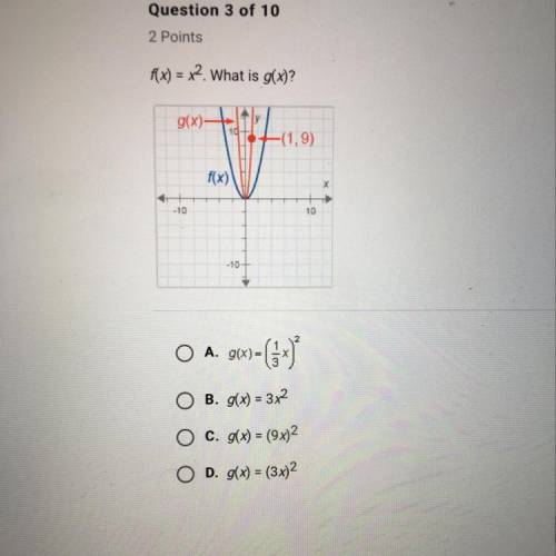 F(x)=x^2. What is g(x)