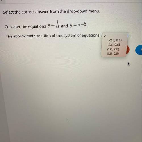 The approximate solution of this system of equations is_____