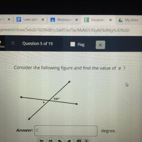 Consider the following figure and find the value of v