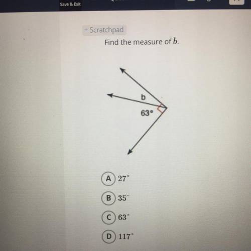 Find the measure of b