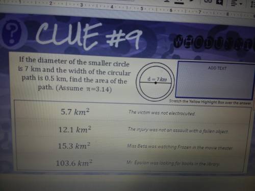 If the diameter of the smaller circle is 7 km and the width of the circular path is 0.5 km, find the