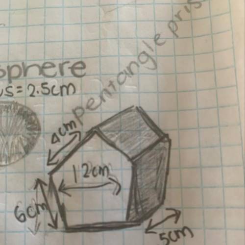 How do I find the surface area of just the side face of this pentagon prism. The side face with the