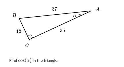 Find cos in the triangle There are 2 pictures