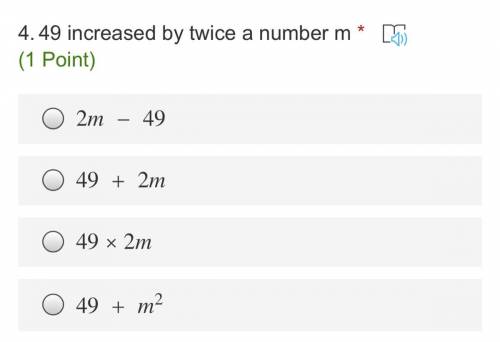 49 increased by twice a number m