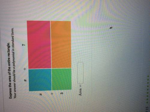 Express the area of the entire rectangle. Your answer should be polynomial in standard form. I need