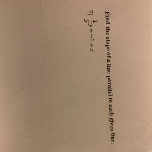 Find the slope of a line parallel to each given line