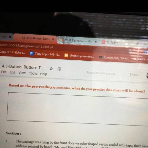 Based on the pre-reading questions, what do you predict this story will be about?