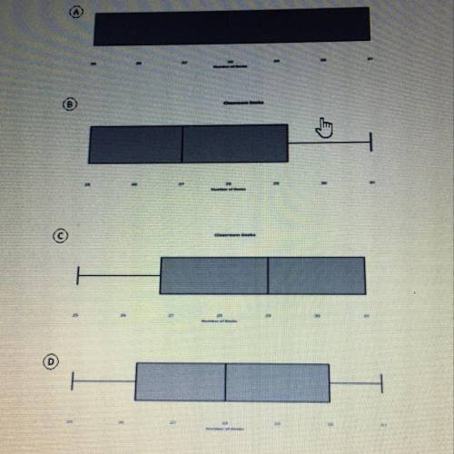 The data below represent the number of desks in each math teacher's classroom 25, 25, 26, 26, 27, 27