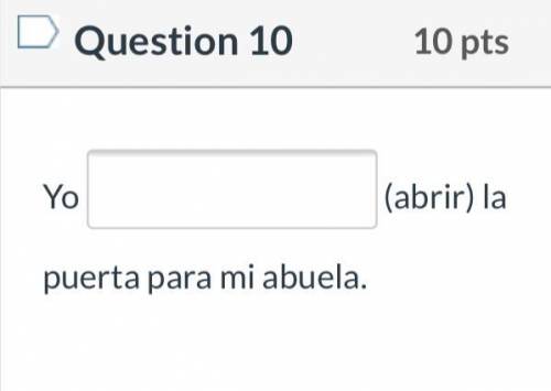 6TH GRADE SPANISH QUESTION 10 POINTS!!