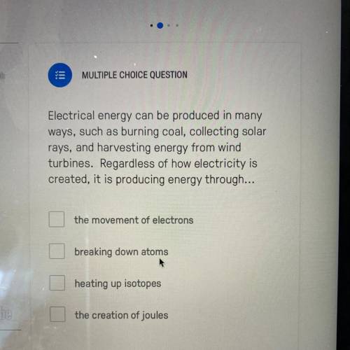 Electrical energy can be produced in many ways, such as burning coal, collecting solar rays, and har