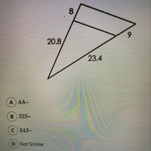 Determine how (if possible) the triangles can be proved similar.