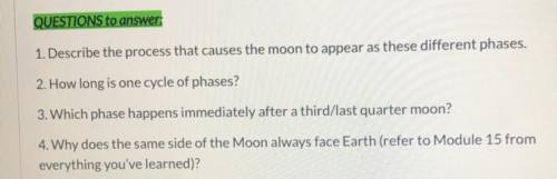 MOON PHASES SCIENCE - please help!!