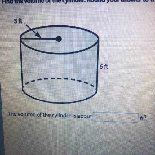 Find the volume of the cylinder. Round your answer to the nearest tenth if necessary. Use 3.14 for p