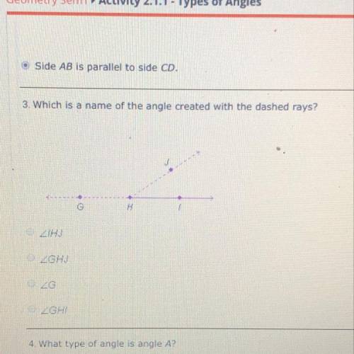 Which is the name of the angle created with the dashed Rays