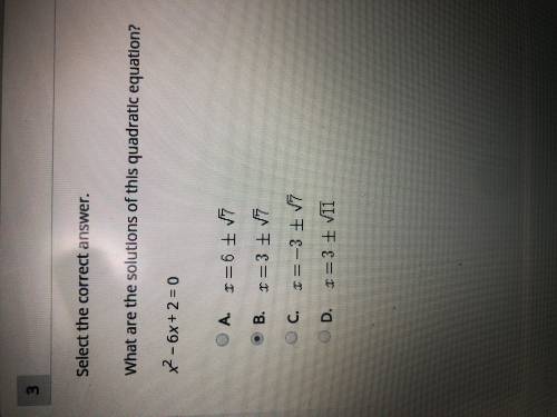 What are the solutions of this quadratic equation? x^2 -6x+2=0 HELPPPLL