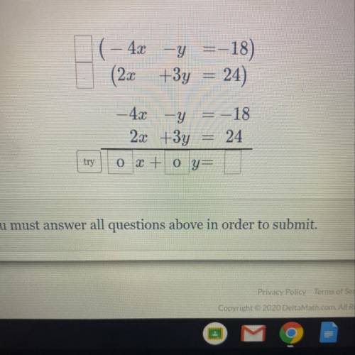 Solve by combining through the process of elimination