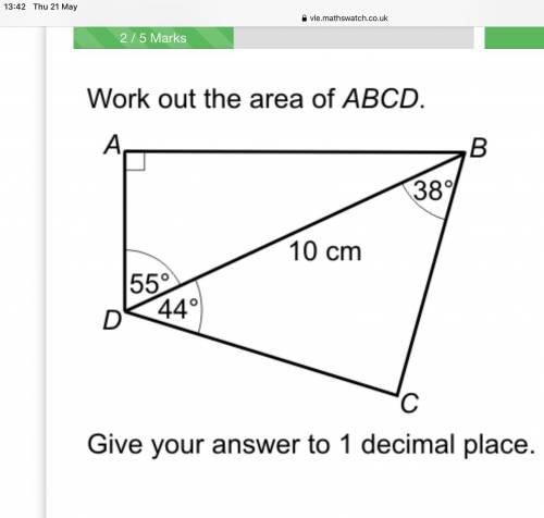 Area of triangle using sine