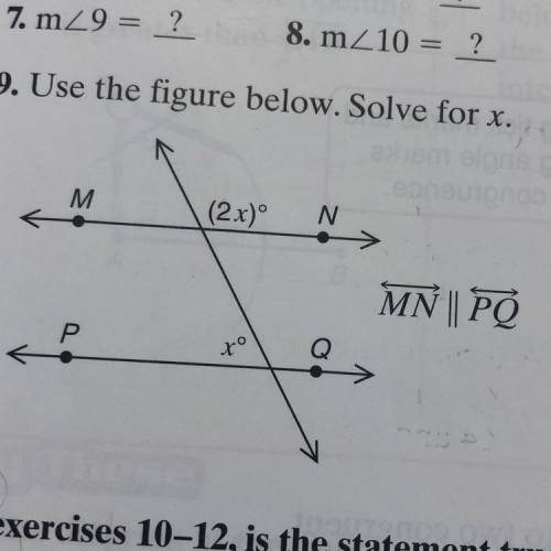 Use the figure below. Solve for x