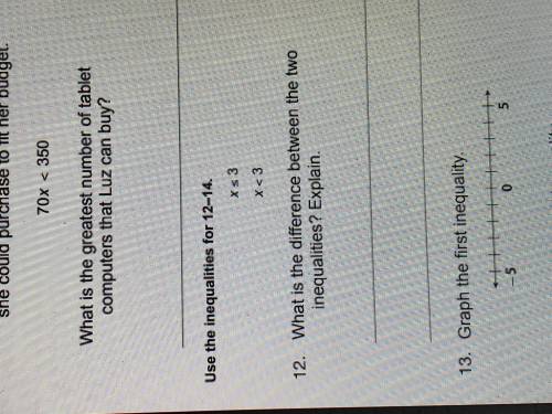 What is the difference between the two inequalities? Explain. X < 3 X ≤ 3 Please help me.