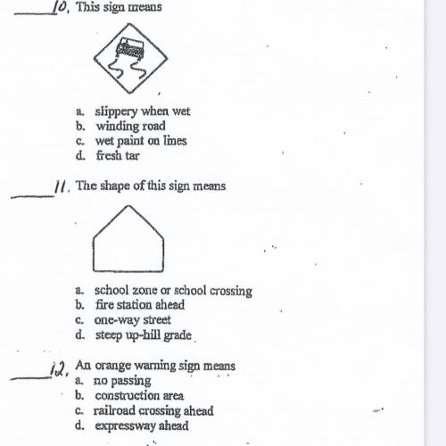 Can someone help me please ? This is an assignment for drivers ed I need help with :)