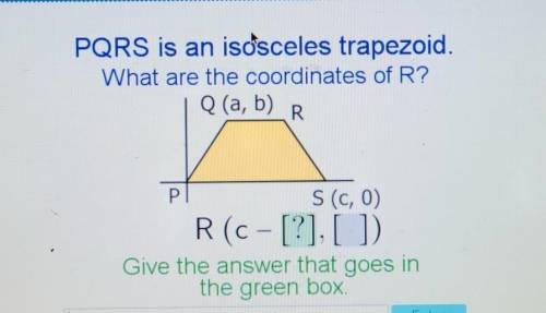 PQRS is an isosceles trapezoid.What are the coordinates of R?