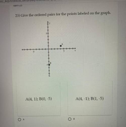 23) Give the ordered pairs for the points labeled on the graph.