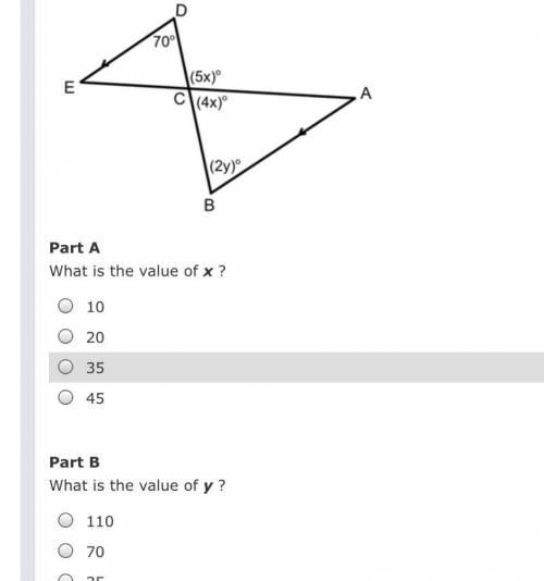 I need help ASAP! What is the value of x and what is the value of y?