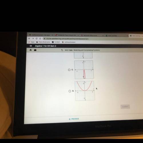 Plzz help  Suppose f(x)=x^2. What is the graph of g(x)=1/4f(x)?