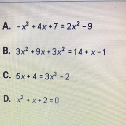 After being rearragned and simplified which of the following equations could be solved using the qu