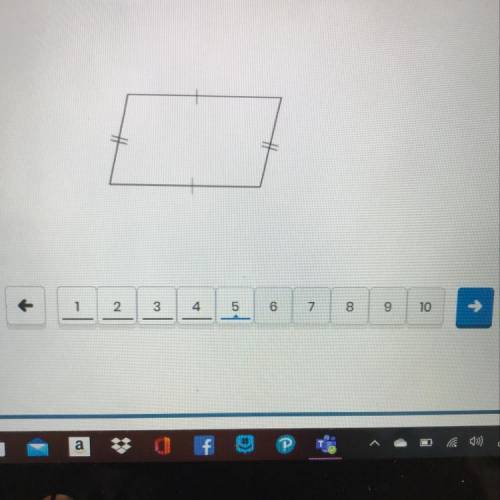 Which best describes this quadrilateral? All angles are right angles. o Only one pair of sides is p