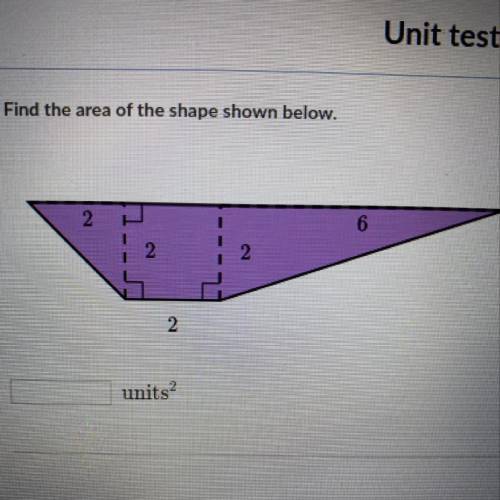 Find the area of the shape