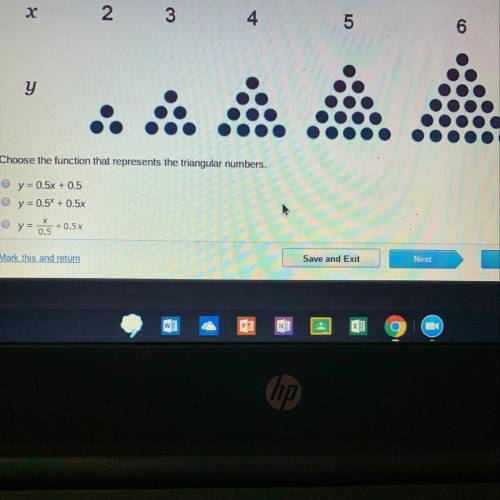 Choose the function that represents the triangular numbers