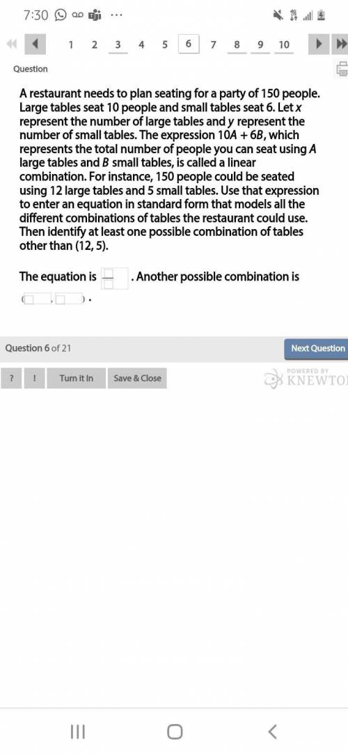 A restaurant needs to plan seating for a party of 150 people. Please help I'll be giving brainliest