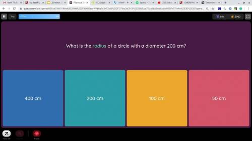 What is the radius of a circle with a diameter 200 cm?????????????????????????????