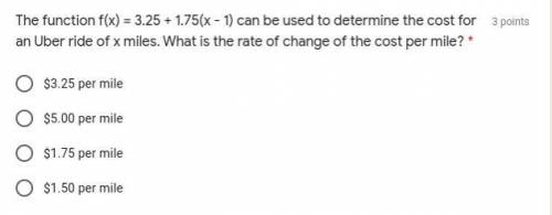 Rate of change of the cost per mile