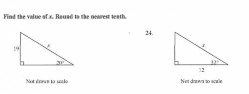 Find the value of x (I’m having trouble with these two if you can help thanks!)