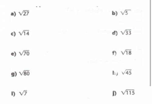 Chose 5 questions and determine an approximate square root for each. Then give a reasonable approxi