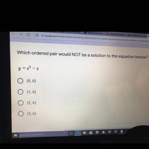 Wich ordered pair would not be a solution to the equation below