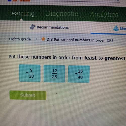 Put in order rational numbers