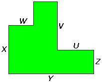 If U = 6 feet, V = 8 feet, W = 3 feet, X = 6 feet, Y = 12 feet, and Z = 4 feet, what is the area of